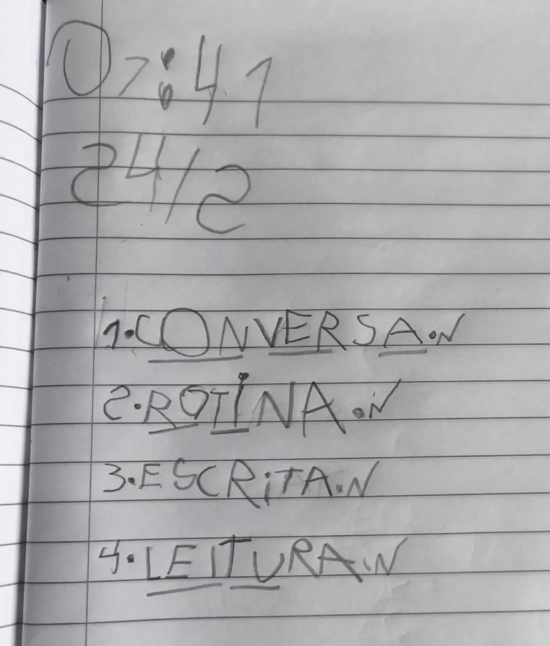 rotina apoio pedagógico