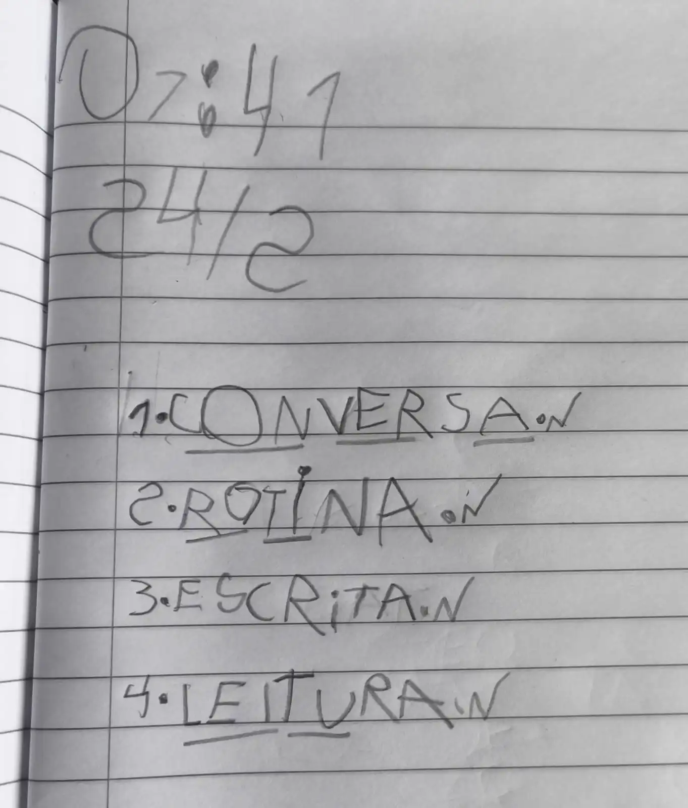 rotina apoio pedagógico